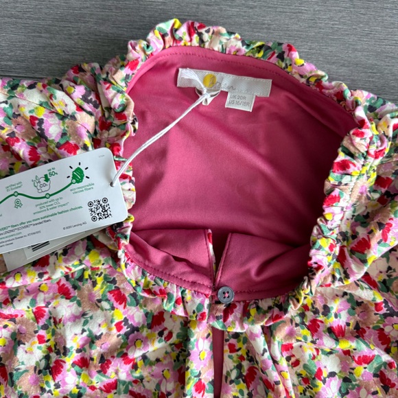 NWT BODEN Floral Ruched Jersey Midi Dress Multi Painterly Floret Puff Sleeve 16 - Picture 13 of 16